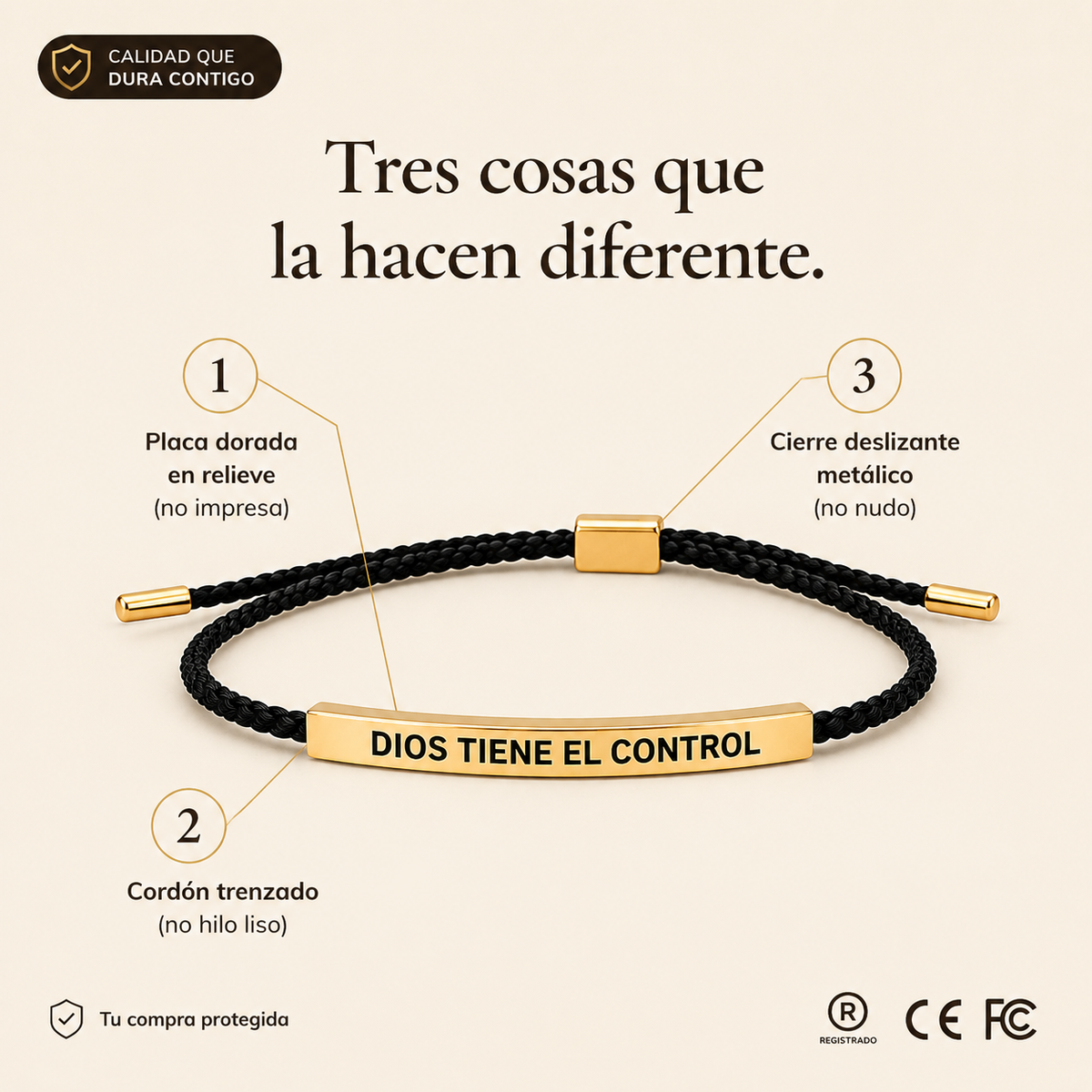 PULSERA DIOS TIENE EL CONTROL - 651694 — vista 3